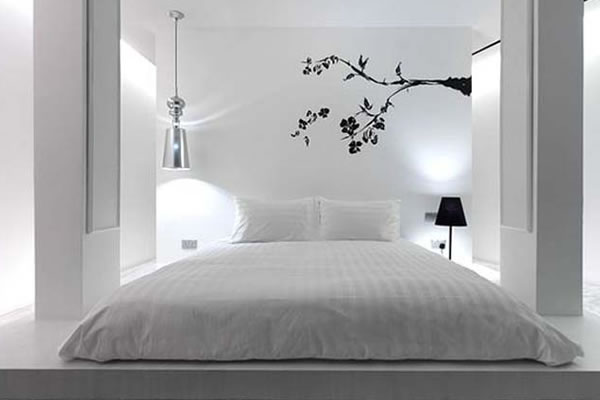 Ngắm nhìn không gian phòng ngủ màu xám kết hợp với trắng