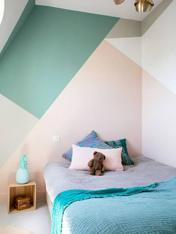 Ý tưởng làm mới phòng ngủ với mảng tường màu sắc ấn tượng