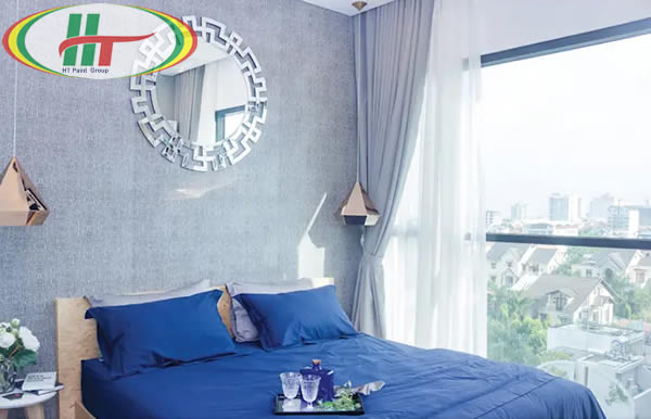 Thiết kế nội thất phòng ngủ với những tone xanh ấn tượng
