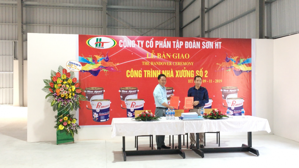 Lễ Bàn Giao Nhà Xưởng số 2 giữa Công Ty Cổ Phần Tập Đoàn Sơn HT cùng với khách hàng và đối tác