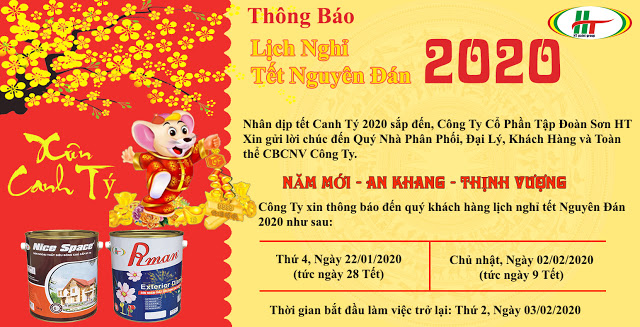 Thông báo lịch nghỉ Tết Nguyên Đán 2020
