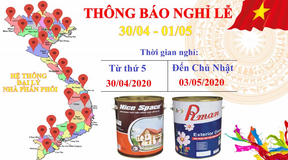 Thông báo lịch nghỉ lễ 30/04 - 01/05